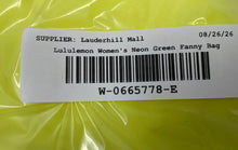 Load image into Gallery viewer, Lululemon Womens Neon Green Adjustable Strap Zip Top Lined Fanny Pack
