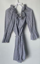 Load image into Gallery viewer, Michael Kors Womens Gray Pinstripe Off-The-Shoulder Tie-Waist Mini Dress Size XL
