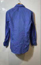 Load image into Gallery viewer, Versace 19-69 Mens Blue Polka Dot Stretch Long Sleeve Dress Shirt Size S/14-15.5
