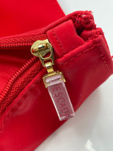 Load image into Gallery viewer, Escada Beaute Womens Red Clear Double Ring Handle Zip Top Cosmetic Bag
