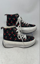 Load image into Gallery viewer, US Sports Womens Black With Cherry Print Round Toe Lace-Up Sneaker Shoes Size 8

