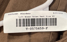Load image into Gallery viewer, Loft Womens Brown Cotton Twill Scoop Neck Button Front Vest Top Size XS With Tag
