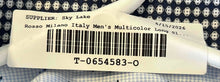 Load image into Gallery viewer, Rosso Milano Italy Mens White Blue Printed Long Sleeve Dress Shirt Size Large
