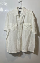 Load image into Gallery viewer, Claiborne Mens White Linen Collared Pockets Short Sleeve Button-Up Shirt Size L
