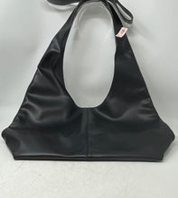 Load image into Gallery viewer, Victoria's Secret Womens Black Faux Leather Slouchy Bow Magnetic Large Hobo Bag
