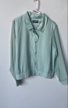 Load image into Gallery viewer, Karl Lagerfeld Womens Green Long Sleeve Button Front Cropped Jacket Size XL

