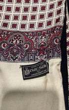 Load image into Gallery viewer, Vintage Handcraft Inc. Womens Beige Red Geometric Paisley Silk Rectangle Scarf
