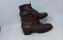 Load image into Gallery viewer, Enzo Angiolini Womens Brown Leather Lace-Up Block Heel Ankle Boots Size 8M
