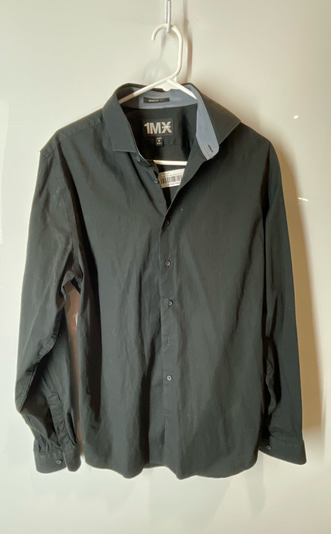 Express 1MX Mens Black Collared Long Sleeve Dress Shirt Size Medium
