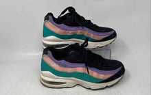 Load image into Gallery viewer, Nike Kids Air Max 95 Black Purple Green Low Top Lace-Up Sneaker Shoes Size 5Y
