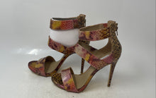 Load image into Gallery viewer, Steve Madden Womens Mira Multicolor Snakeskin Print Ankle Strap Heels Size 8.5
