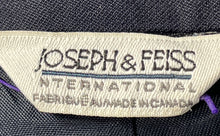 Load image into Gallery viewer, Joseph &amp; Feiss Mens Navy Blue Black Wool Long Sleeve Two-Button Blazer Size L
