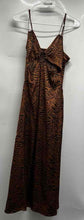 Load image into Gallery viewer, Zara Womens Brown Zebra Print Spaghetti Straps V-Neck Midi A-Line Dress Size XS

