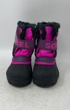 Load image into Gallery viewer, Sorel Kids Snow Commander NV1960-562 Black Pink Faux Fur Ice Winter Boots Size 7
