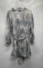 Load image into Gallery viewer, Zara Womens Gray White Snakeskin Print Button Front Mini Dress Size XL With Tag
