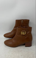 Load image into Gallery viewer, Lauren Ralph Lauren Womens Weslynn Brown Leather Side Zipper Ankle Boots Size 6B
