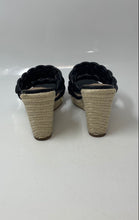 Load image into Gallery viewer, Steve Madden Womens Black Open Toe Slip-On Wedge Espadrille Sandals Size 6
