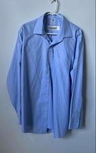 Load image into Gallery viewer, Brooks Brothers Mens Blue Long Sleeve Collared Dress Shirt Size 17 34-35
