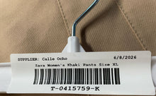 Load image into Gallery viewer, Zara Womens Khaki Pleated Front High Waisted Straight Leg Ankle Pants Size XL
