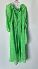 Load image into Gallery viewer, DKNY Womens Green Faux Wrap Long Balloon Sleeve Back-Zip Midi Dress Size 16
