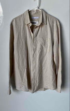 Load image into Gallery viewer, Zara Mens Beige Linen Blend Long Sleeve Pockets Button-Up Shirt Size M
