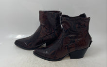 Load image into Gallery viewer, Dolce Vita Womens Brown Black Snakeskin Leather Pointed Toe Ankle Boots Size 7
