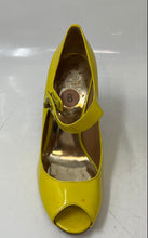 Load image into Gallery viewer, Coach Womens Lesa Yellow Brown Peep Toe Wedge Pump Heels Size 8B
