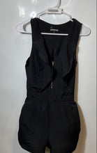 Load image into Gallery viewer, Express Womens Black Sleeveless V-Neck Front Zipper One-Piece Romper Size 6
