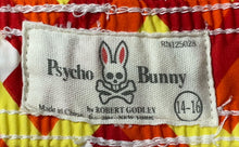 Load image into Gallery viewer, Psycho Bunny Mens Multicolor Geometric Pockets Drawstring Swim Shorts Size 14-16
