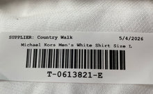 Load image into Gallery viewer, Michael Kors Mens White Long Sleeve Non-Iron Regular Fit Dress Shirt Size L
