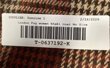 Load image into Gallery viewer, London Fog Womens Khaki Long Sleeve Collared Detachable Hood Trench Coat 14 Reg
