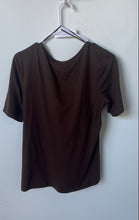 Load image into Gallery viewer, H&amp;M Womens Brown Short Sleeve Square Neck Pullover Blouse Top Size Large
