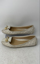 Load image into Gallery viewer, Michael Kors Womens Gloria Beige Monogram Buckle Slip-On Ballet Flats Size 9M
