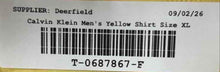 Load image into Gallery viewer, Calvin Klein Mens Yellow Regular Fit Wrinkle Free Dress Shirt Size XL 17 34/35
