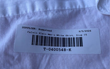 Load image into Gallery viewer, Calvin Klein Mens White Long Sleeve Spread Collar Dress Shirt Size 15

