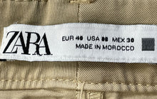 Load image into Gallery viewer, Zara Womens Beige Flat Front Slash Pocket Straight Leg Chino Pants Size 8
