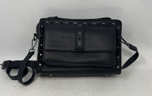 Load image into Gallery viewer, Unbranded Womens Black Pebble Faux Leather Studded Adjustable Strap Shoulder Bag

