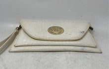 Load image into Gallery viewer, Michael Kors Womens White Croc Embossed Wristlet Clutch Purse It Has Stains
