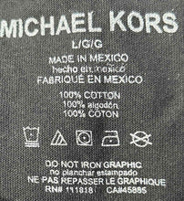 Load image into Gallery viewer, Michael Kors Mens Black Cotton Long Sleeve Crew Neck Graphic T-Shirt Size L
