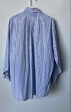 Load image into Gallery viewer, Tommy Hilfiger Mens Blue Check Printed Long Sleeve Dress Shirt Size 16 1/2
