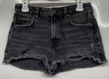 Load image into Gallery viewer, Zara Womens Gray Medium Wash Distressed Pockets Denim Cut-Off Shorts Size 6
