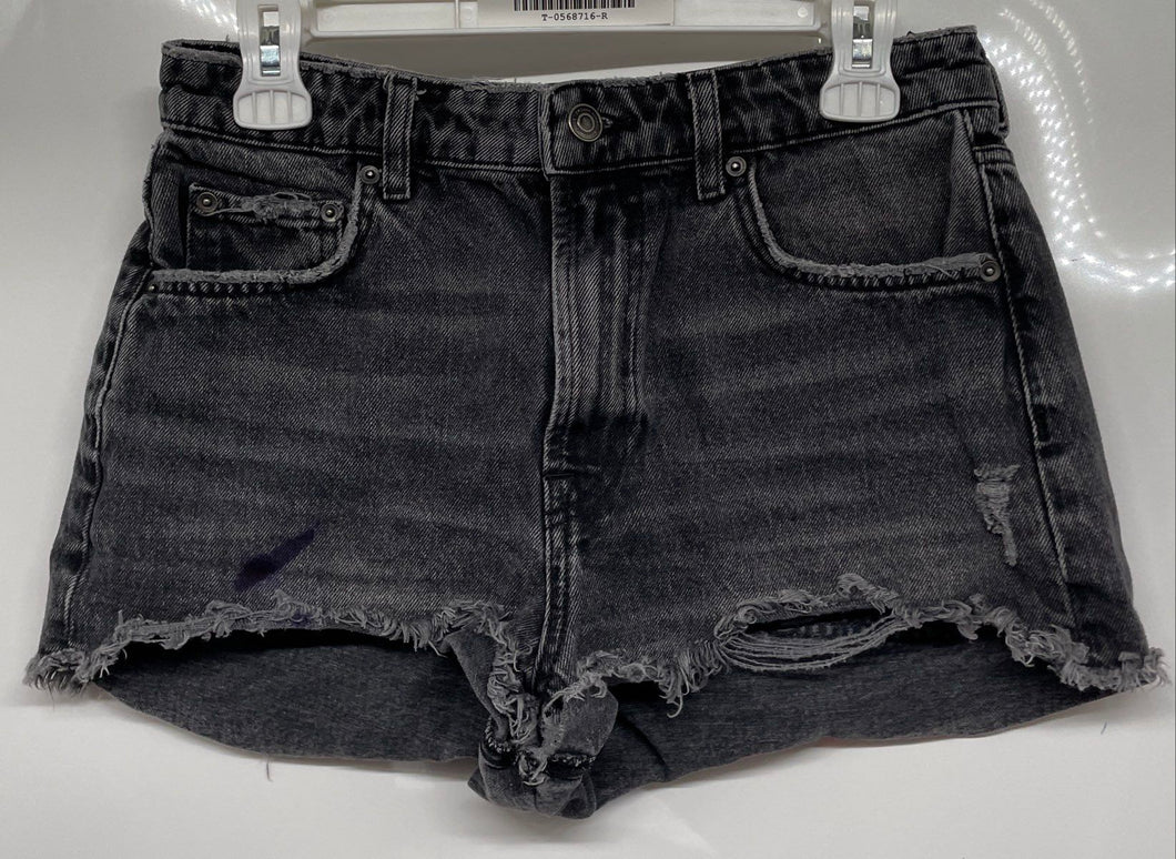 Zara Womens Gray Medium Wash Distressed Pockets Denim Cut-Off Shorts Size 6