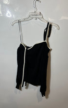 Load image into Gallery viewer, Ann Taylor Womens Black Long Sleeve Tie Shoulder Regular Fit Blouse Top Size S
