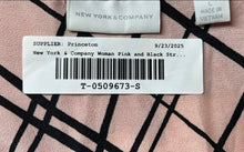 Load image into Gallery viewer, New York &amp; Company Womens Pink And Black Plaid Ruffle Blouse Top Size L
