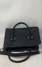 Load image into Gallery viewer, Michael Kors Womens Black Leather Bottom Studs Shoulder Strap Satchel Bag

