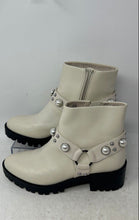 Load image into Gallery viewer, Karl Lagerfeld Womens Pixie White Leather Round Toe Motorcycle Boots Size 8 M
