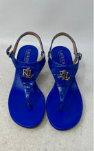 Load image into Gallery viewer, Lauren Ralph Lauren Womens Westcott II Blue Block Heel Thong Sandals Size 7
