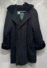 Load image into Gallery viewer, Larry Levine Womens Black Long Sleeve Hooded Trench Coat Size Medium
