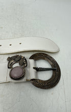 Load image into Gallery viewer, Unbranded Womens White Beige Leather Adjustable Formal Dress Belt One Size
