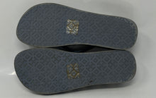 Load image into Gallery viewer, Authentic Tory Burch Womens Blue Printed Wedge Flip Flop Sandals Size 7 Worn
